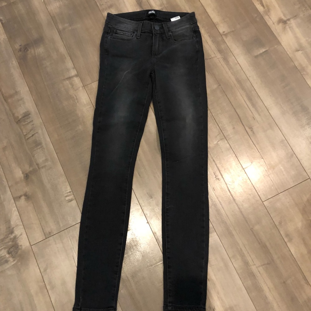 PAIGE Faded black skinny jeans